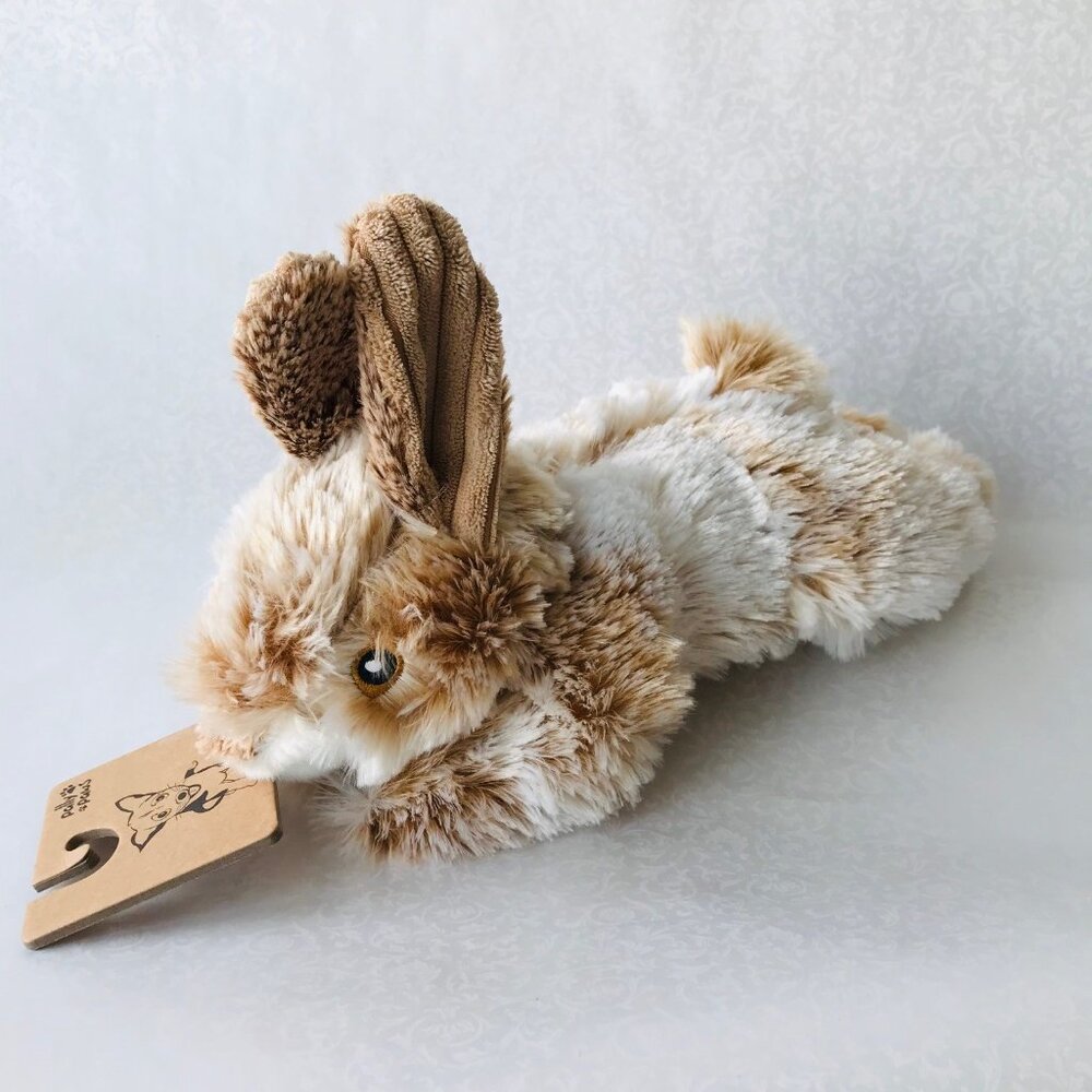 Pally Paws 12" Brown Bunny Rabbit Dog Toy w/Squeaker New